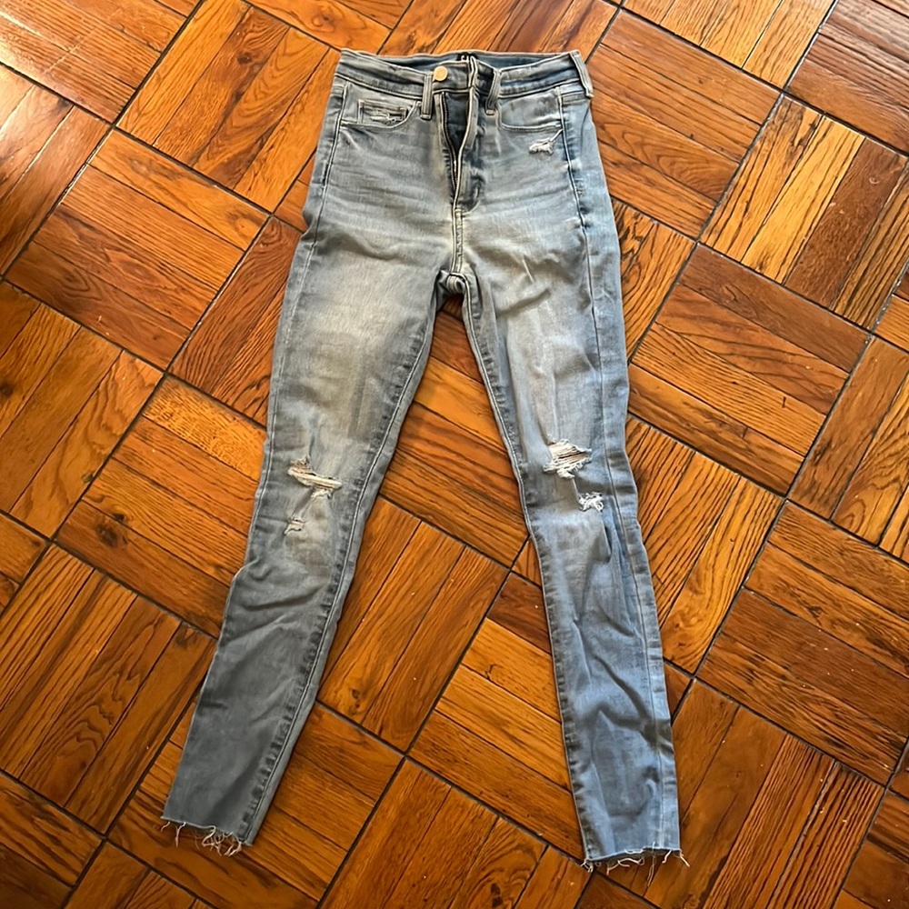 destroyed high rise jeggings
